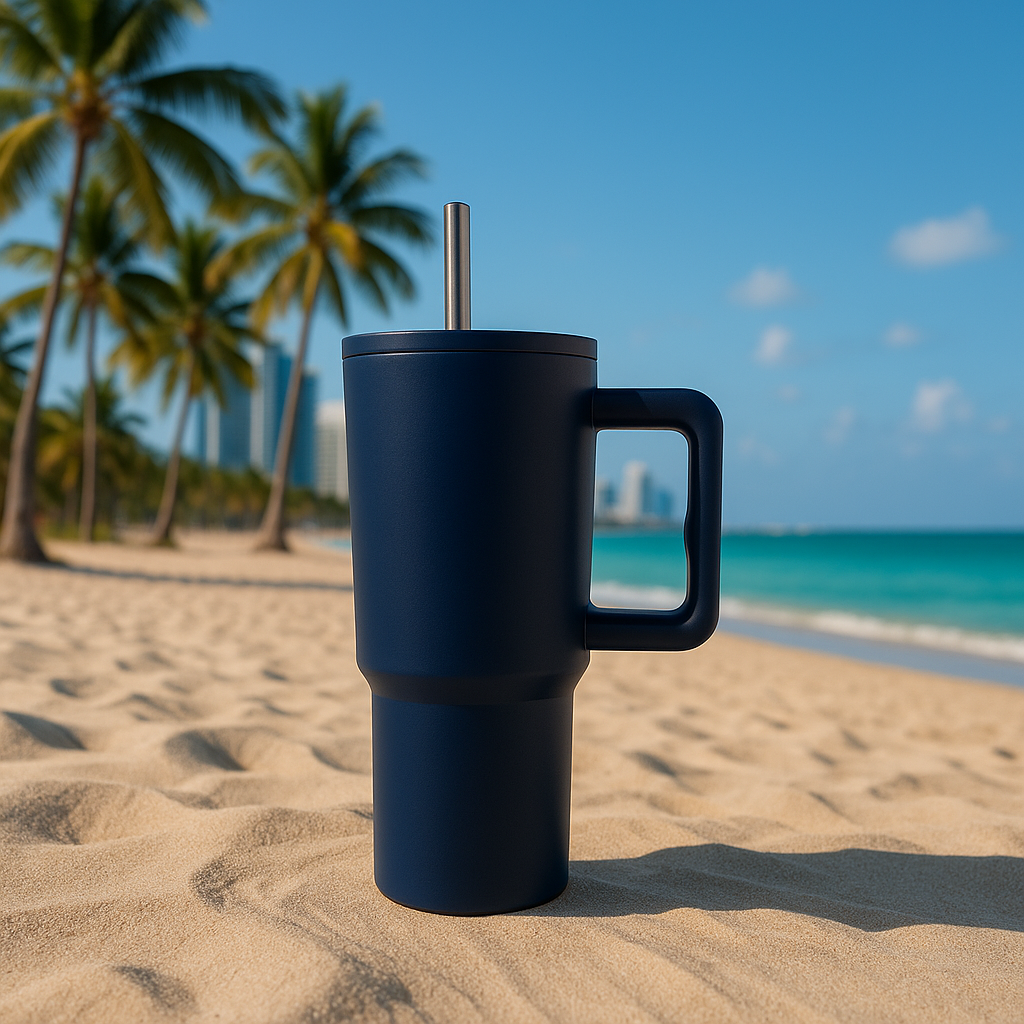 40 oz Handled Tumbler Modern II Matte - Navy Blue