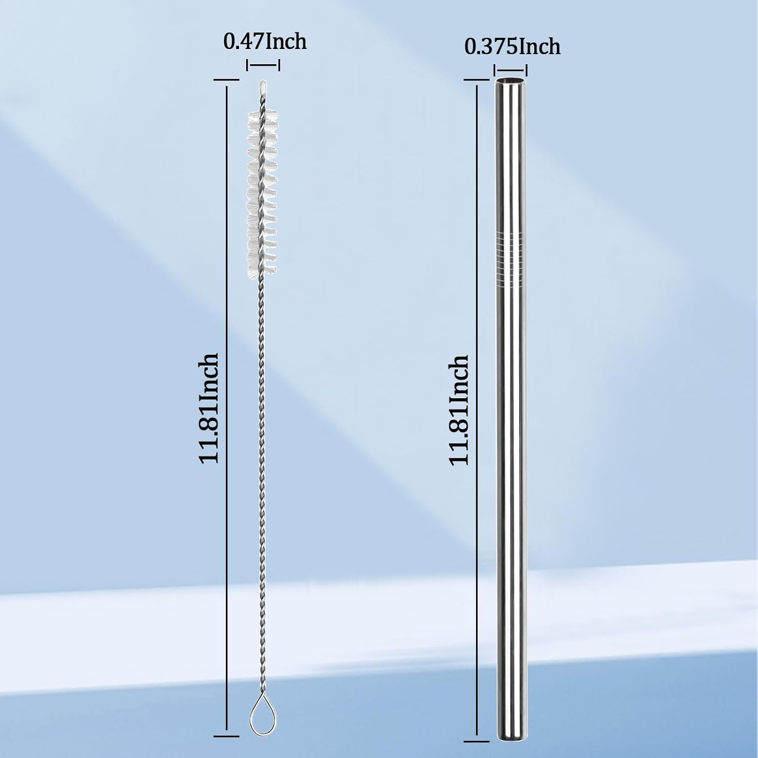 6 Pack Stainless Steel Straws for Stanley Tumblers with Brush