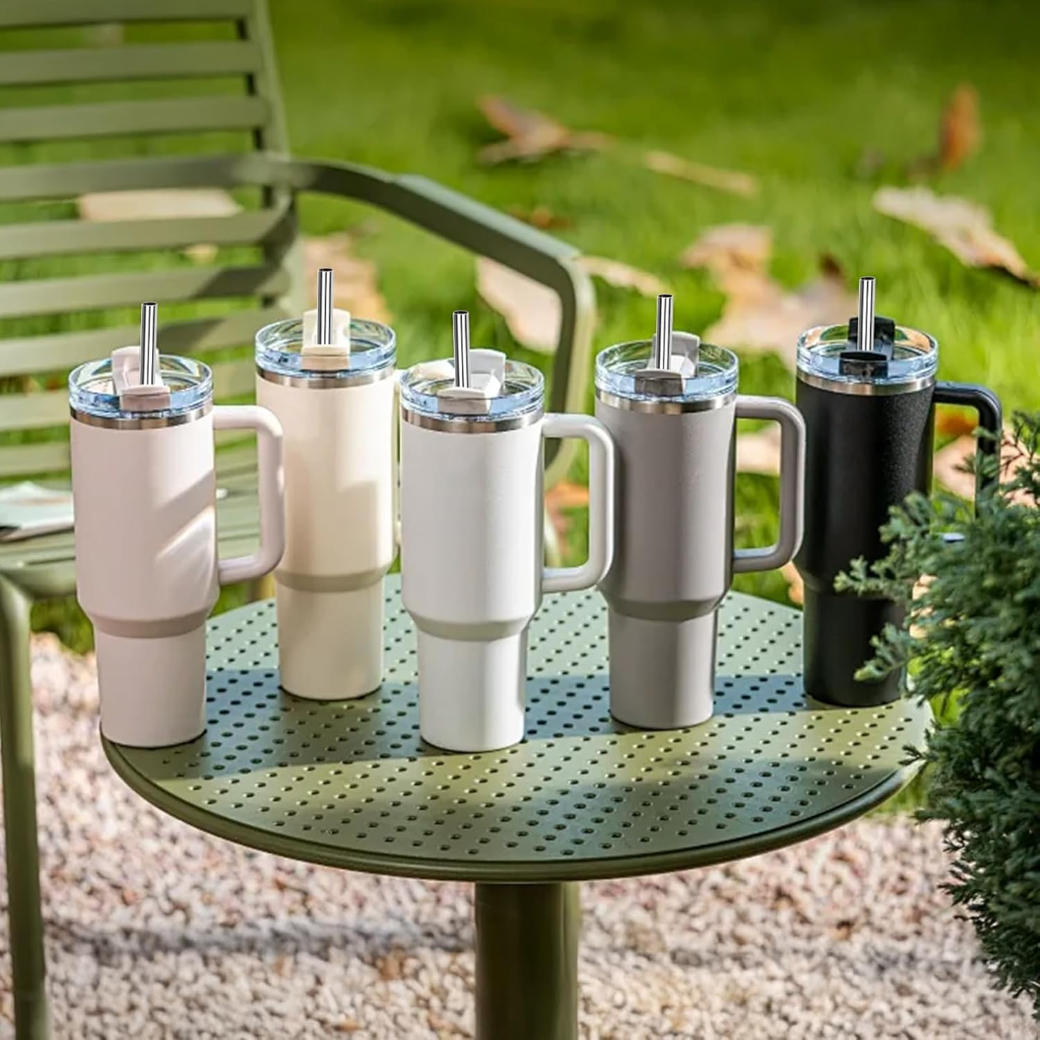 6 Pack Stainless Steel Straws for Stanley Tumblers with Brush