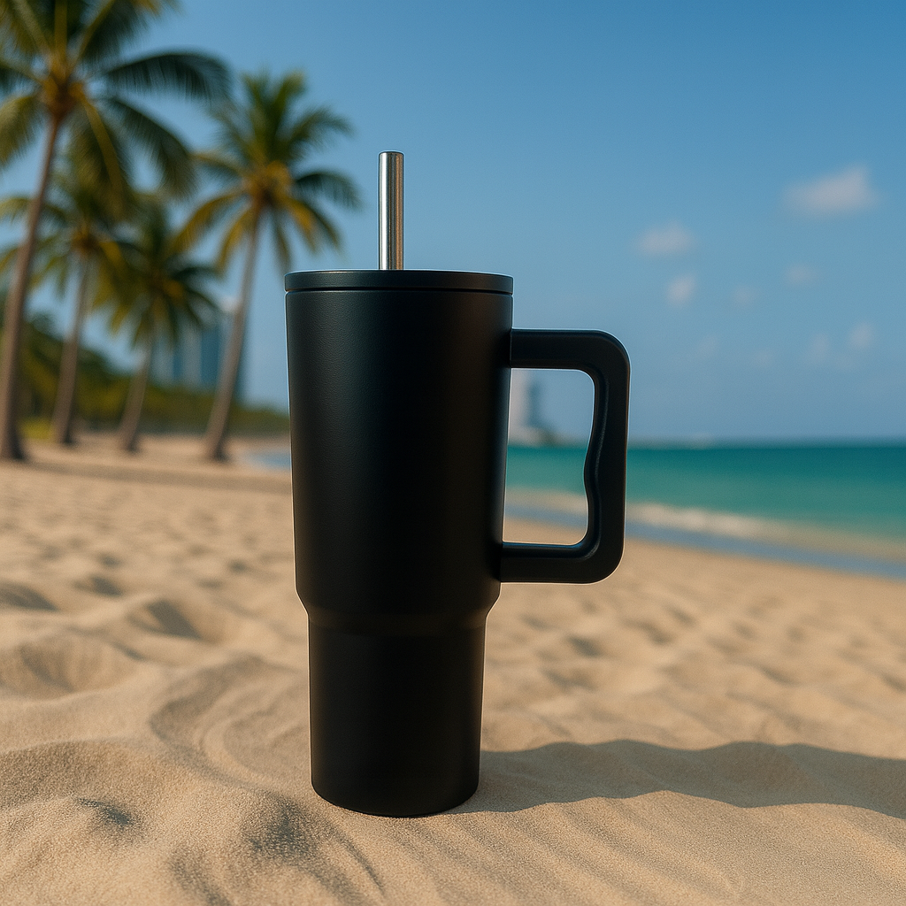 40 oz Handled Tumbler Modern II Matte - Black