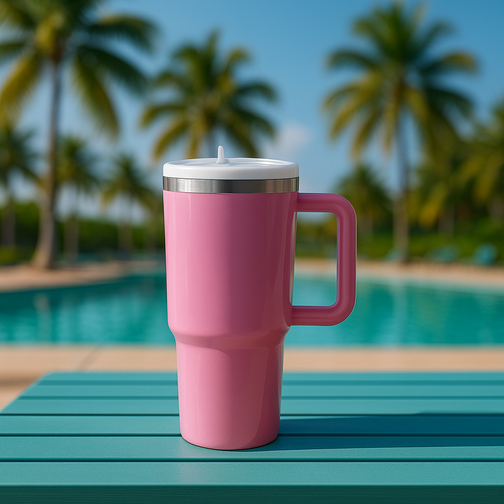 40 oz Handled Tumbler Shimmer - Pink